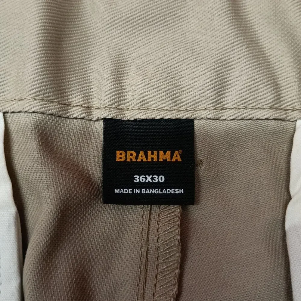 Brahma Men's Work Tough Pants Size 36x30 Sandy Taupe Fit‎